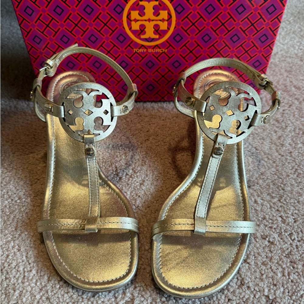 Tory Burch Metallic Gold Sandals